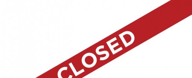 Closed businesses stamp