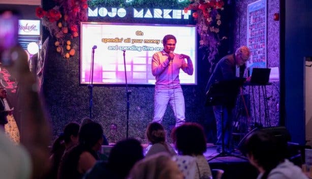 New Year's Day Mojo Market karaoke