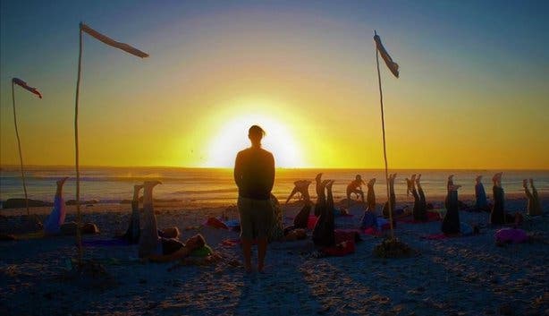 Beach yoga