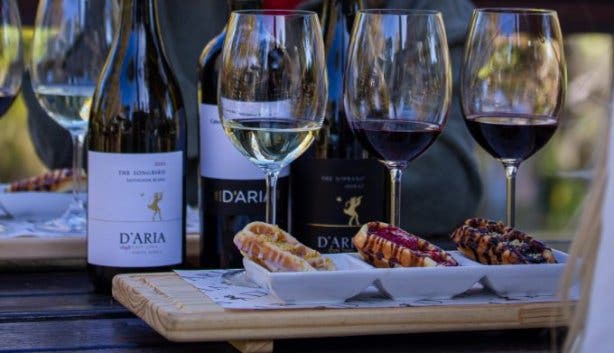 D'Aria Winery waffle and wine pairing