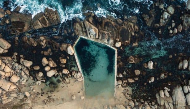 newly formed tidal pools on berach newly formed tidal pools on berach